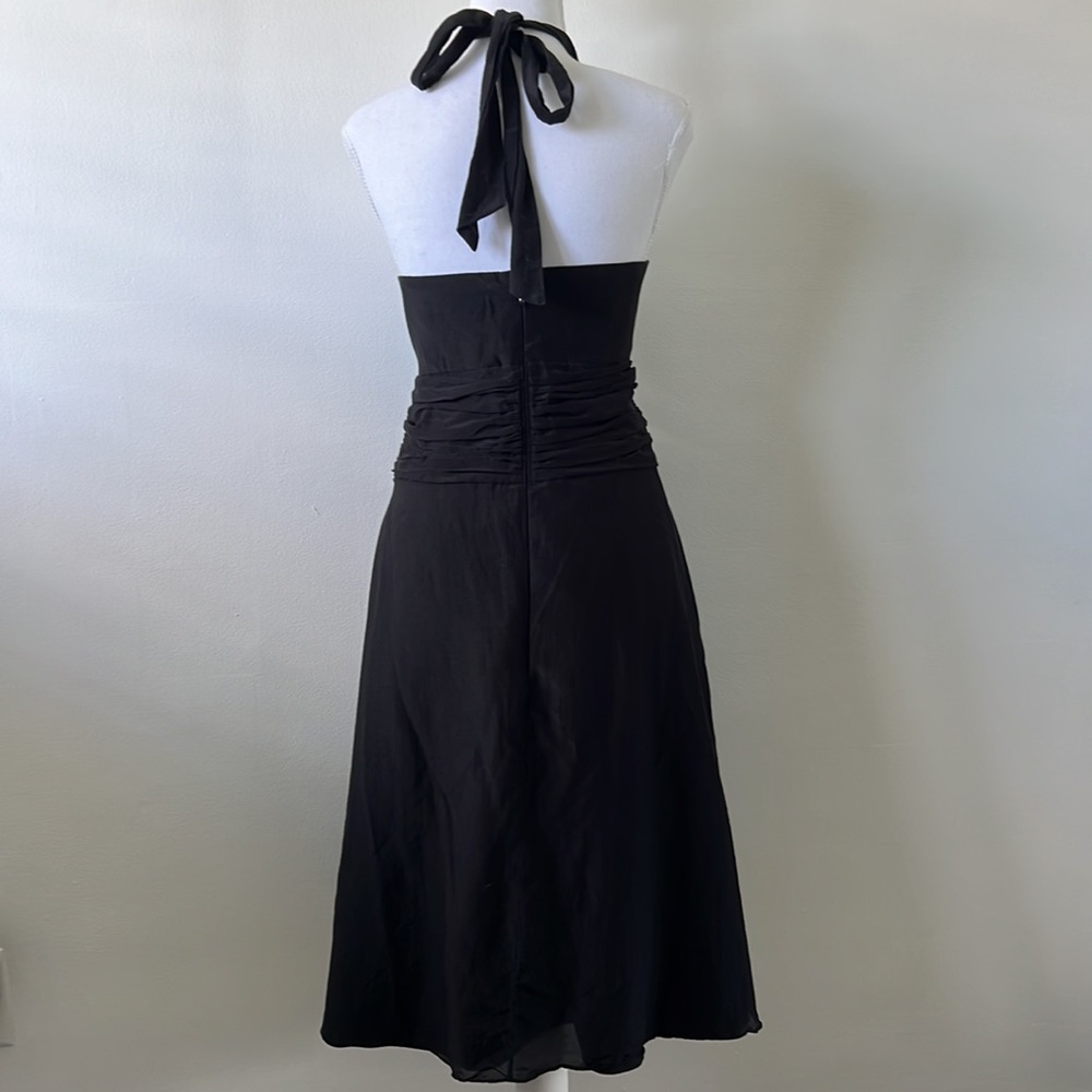 💋3/$25 ❤️LE CHATEAU Black Silk Halter Dress